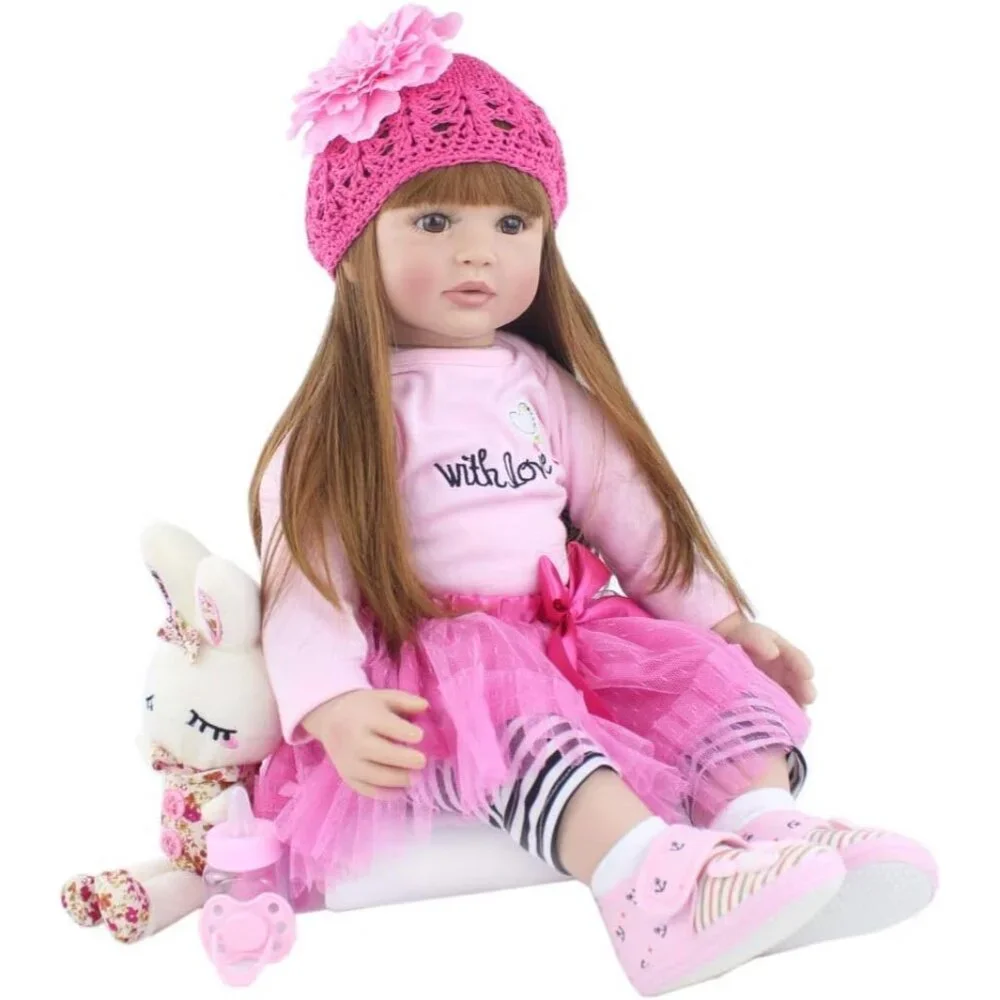 24 inch Reborn Toddler Dolls Girl Soft Silicone Vinyl Vivid Cute Toddler Reborn